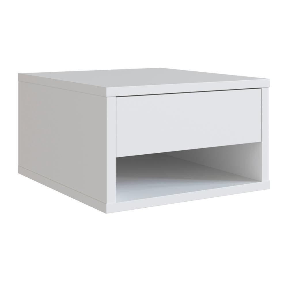 Mesa De Cabeceira Suspensa 1 Gaveta B87 Branco Novam Branco
