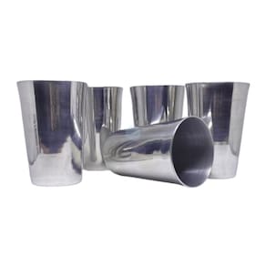 Kit 5 Copos 300Ml De Alumínio Cromado Para Chopp E Cerveja