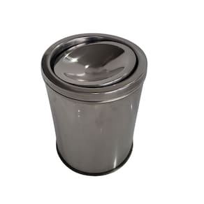 Lixeira WC Inox 20x30 Tampa Giratoria P/ Banheiro Ou Cozinha Chao Bancada