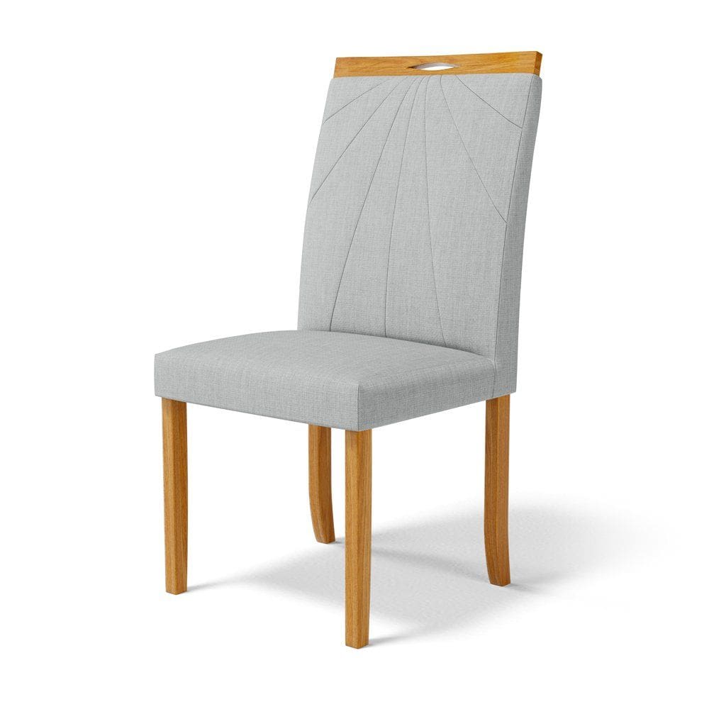 Cadeira Maiara Madeira Maciça Estofada Para Mesa De Jantar