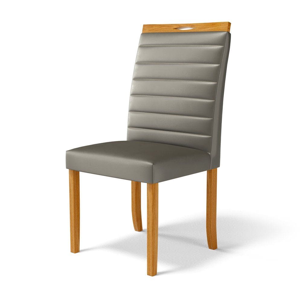 Cadeira Sara Madeira Maciça Estofada Para Mesa De Jantar