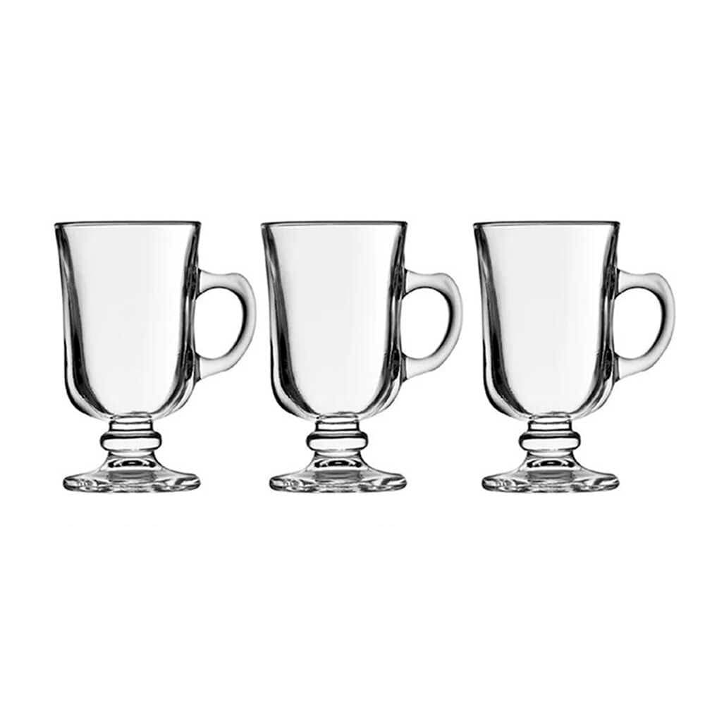 Jogo C/ 3 Canecas De Vidro Irish Coffee 120ml Casambiente