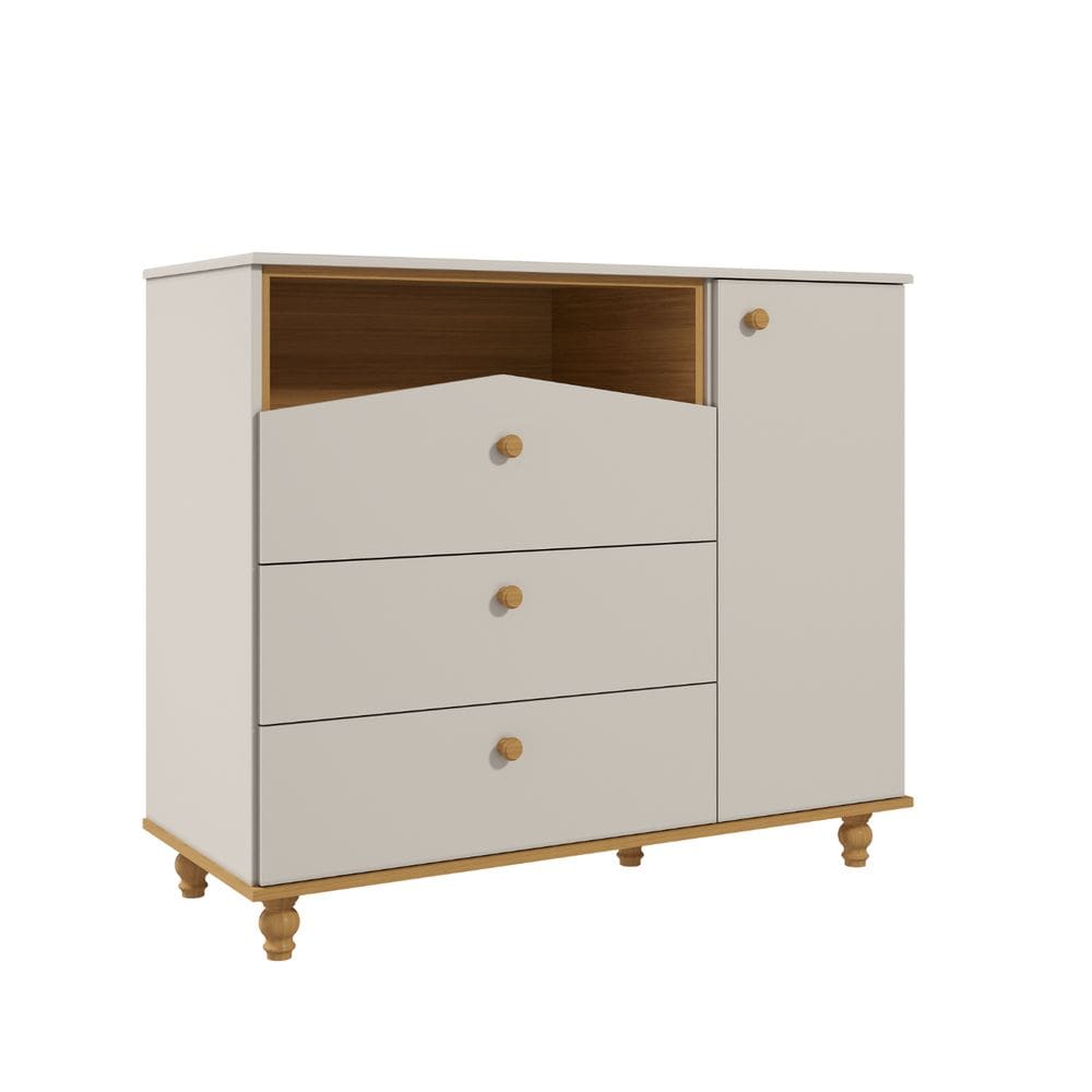 Cômoda Retro Permobili Casinha Mimo com porta 03 gavetas MDF
