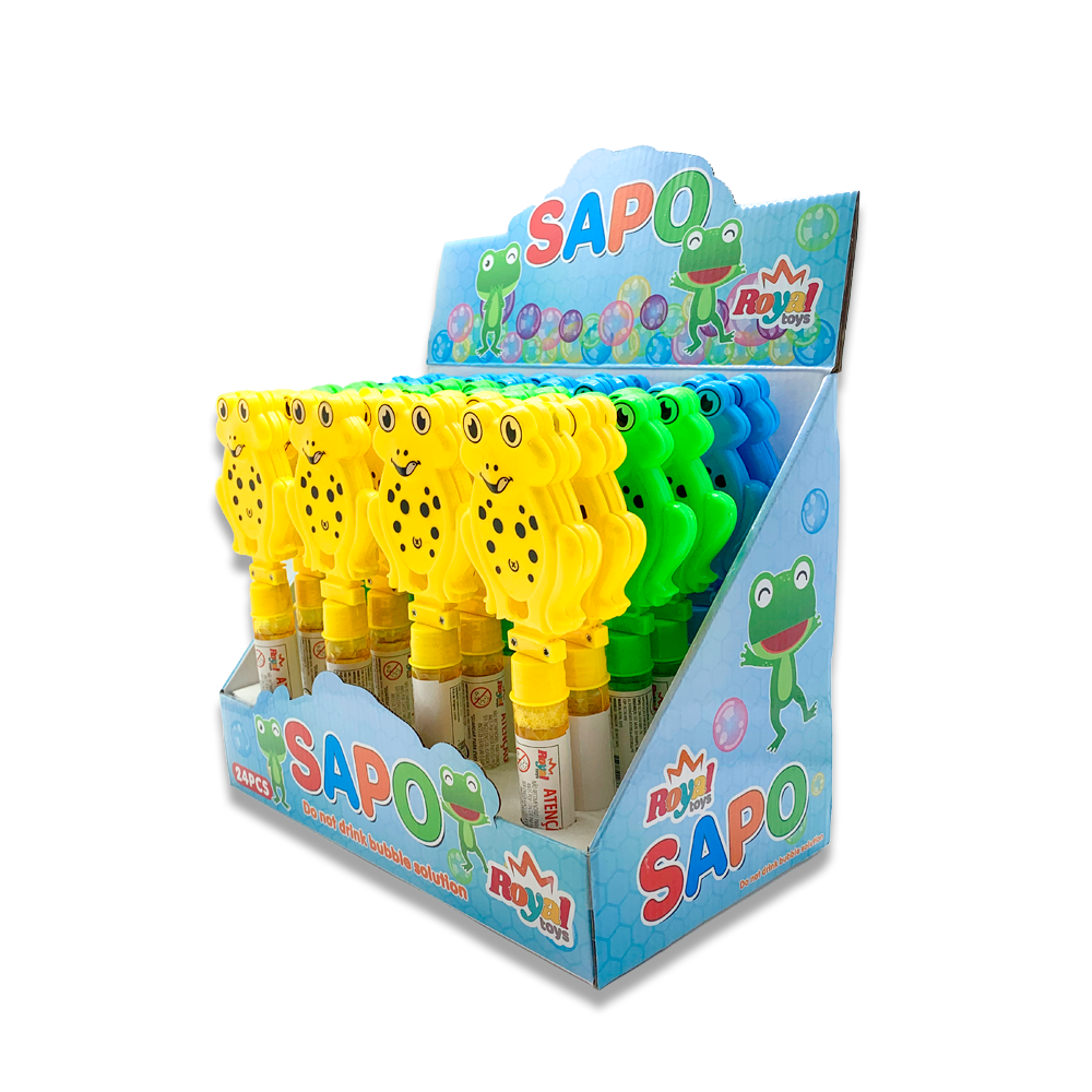 Bolha de Sabão Varinha em Formato de Sapo Display c/ 24 Unid