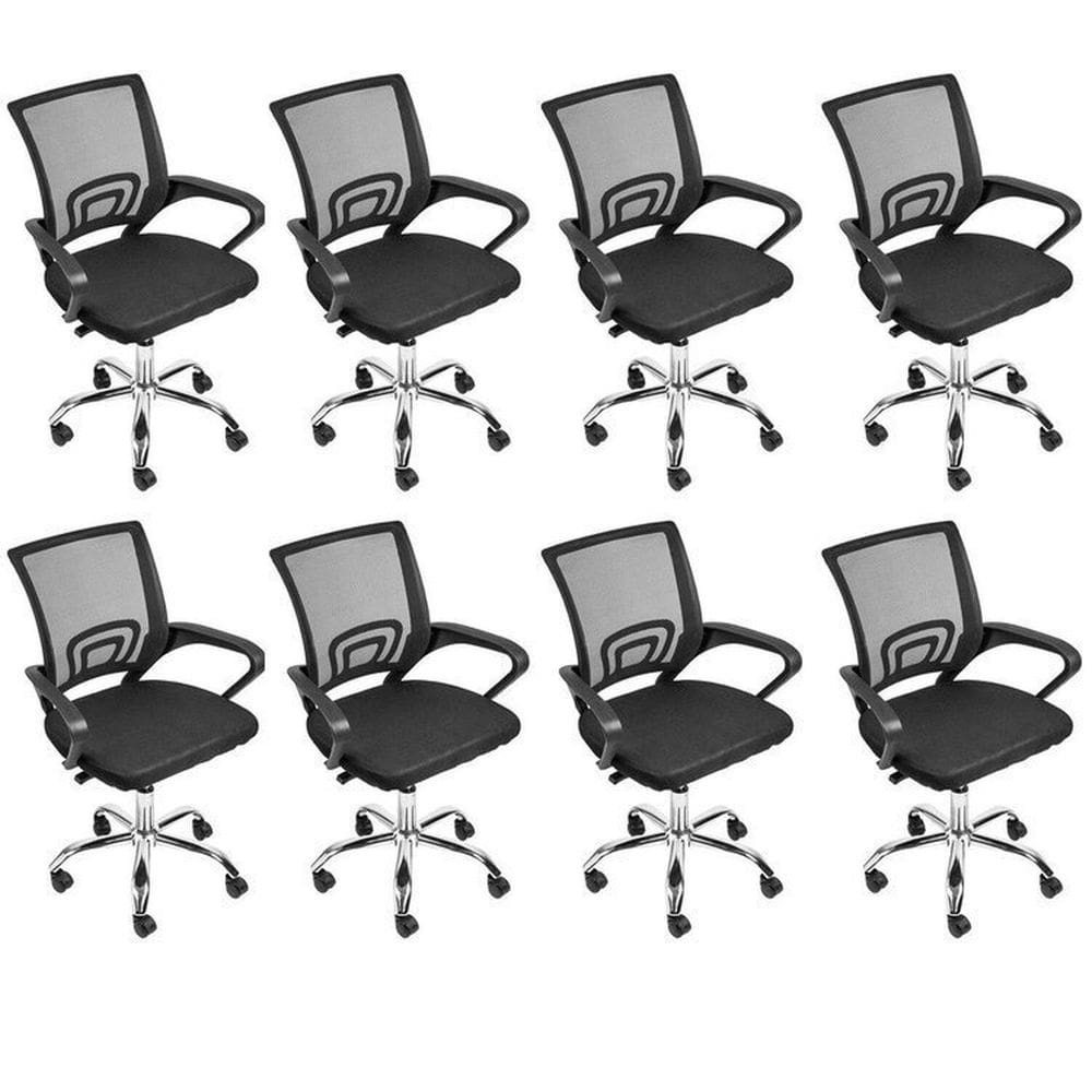 Kit 8 Cadeiras para Escritório Diretor Tok Preto