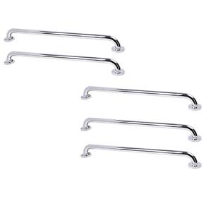 Alça De Apoio Barra Inox 80cm Kit 5 Unidades Idoso Cadeirante Acessibilidade Banheiro Box Escada Suporte Corrimao