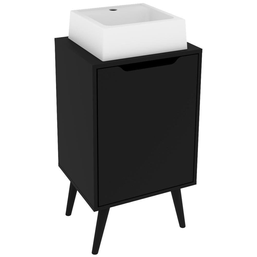 Gabinete 1 Porta Com Cuba Para Banheiro Bn3630x41 Preto