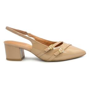 Scarpin Vizzano Feminino Slingback Fivelas Salto Bloco 1220
