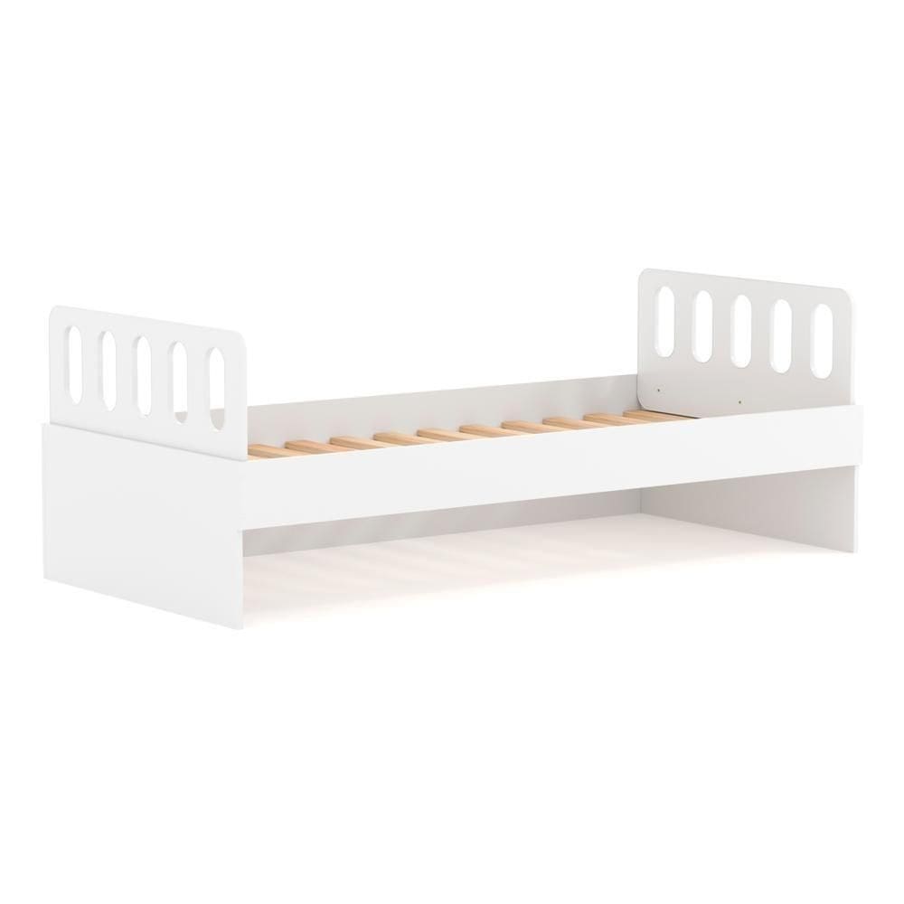 Cama Solteiro Com Cabeceira Anatômica Removíveis Branco Housin