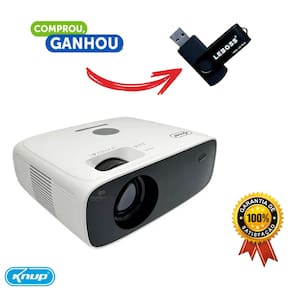 Projetor Datashow Android Full HD 10200 Lumens Wi-Fi Bluetooth HDMI Knup PJ006 + Pen Drive 16gb