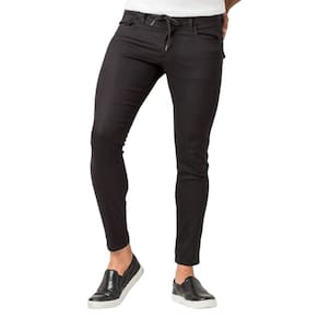 Calça Super Skinny Fit Masculina Preta Cós com Cordão Zune