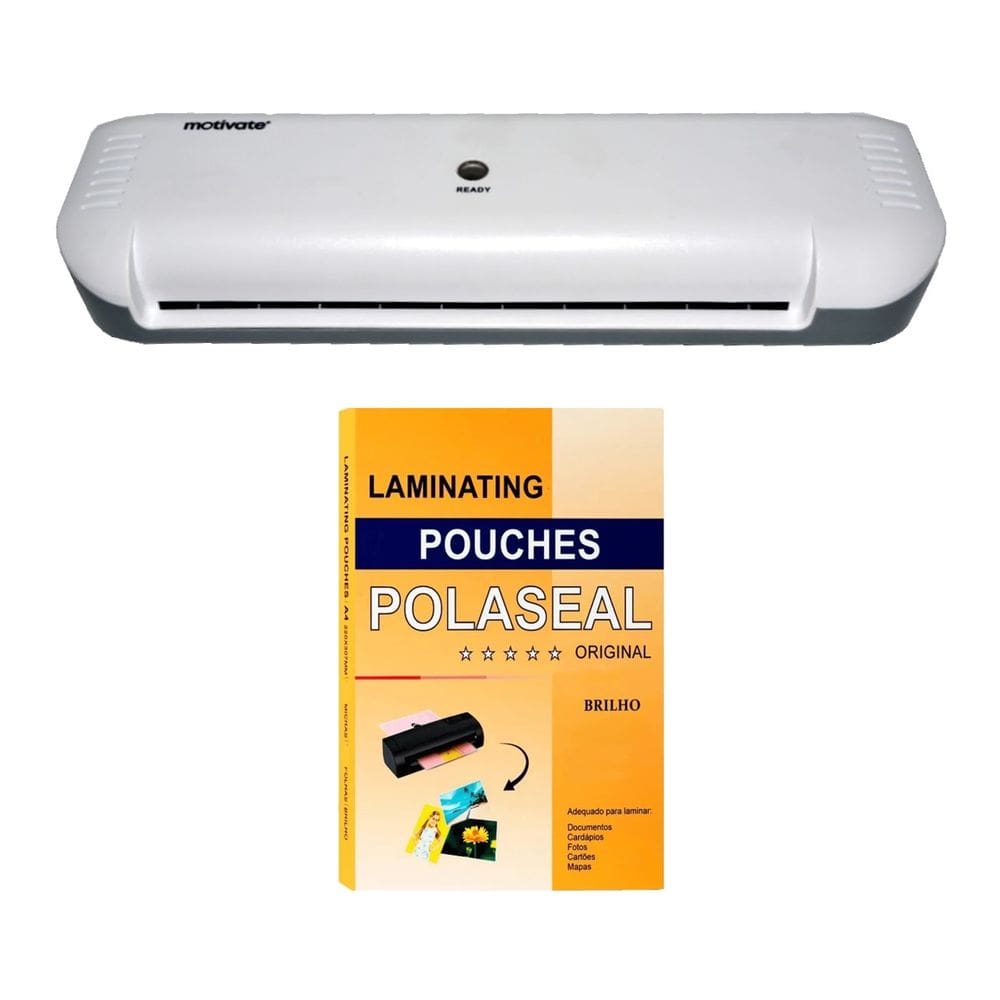 Kit Plastificadora Laminadora 220v e Polaseal A4 0,03 100und