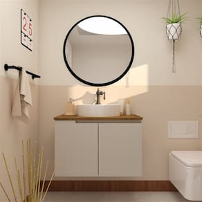 Gabinete para Banheiro 2 Portas 80cm TM 80 Mazzu Moon/IPê