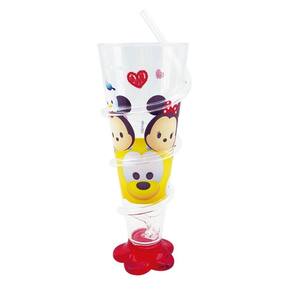 Copo Cone Vermelho Com Canudo Mickey & Minnie 250ml - Disney