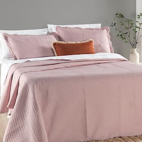 Kit Cobre Leito Colcha Cherry Queen Micropercal 200 Fios c/ Bag 3 Peças - Suave - Rosa