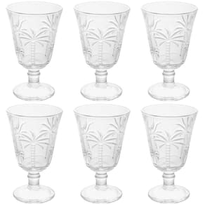 Conjunto Jogo 6 Taças de Vidro para Água Suco 240ml Desenhad