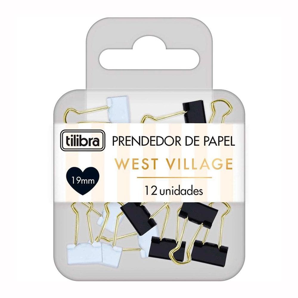 Prendedor de papel 19mm West Village com 12 uni - Tilibra