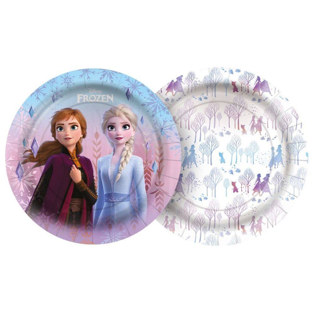16 Pratos Redondo Tema Festa Frozen