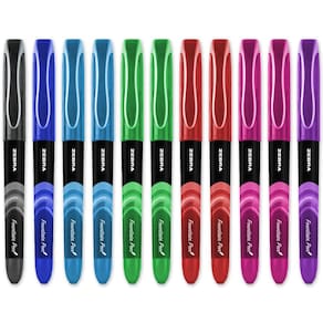 Caneta-tinteiro Zebra Fuente descartável com ponta fina de 1,0 mm, pacote com