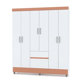 Guarda Roupa Solteiro 6 Portas 153 cm Rio Plus Imbuia - Pallazio