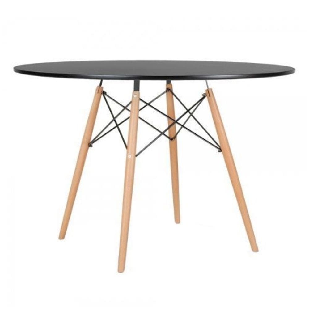 Mesa de Jantar Redonda Eames Eiffel 100cm preta