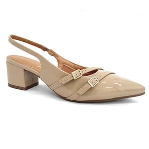 Scarpin Vizzano Slingback Salto Bloco - Bege