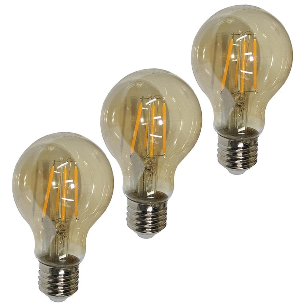 Lampada Led 30w Multifilamento Iluminaçao Retro Kit 3 Uni Decoraçao Luz Ambeinte Sala Quarto Garagem Casa Leitura Branco Quente Ambar