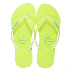 Chinelo Havaianas Slim Glitter Neon Verde Lima