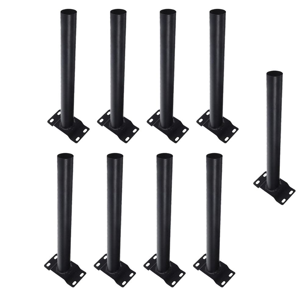 Suporte Luminaria Solar Poste Kit 9 Uni Pintura Eletrostatica Aço Barra Iluminaçao Segurança Rua Jardim Quintal Residencia Proteçao