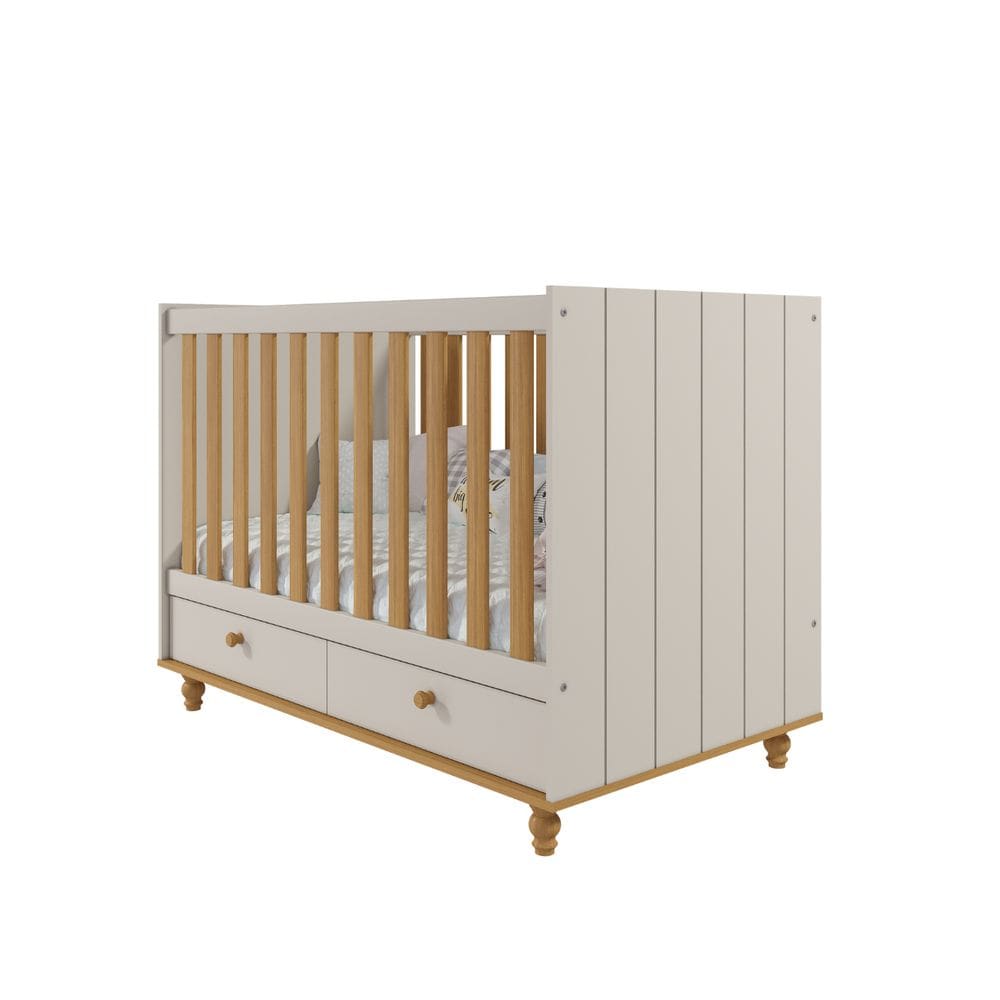 Berço Retro Candy Permobili com gavetas Americano MDF