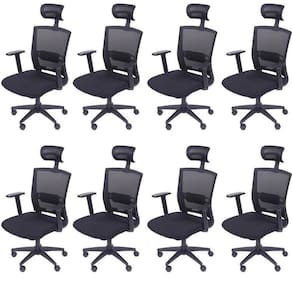 Kit 8 Cadeiras para Escritorio Presidente Nr17 Office 3317 Preto