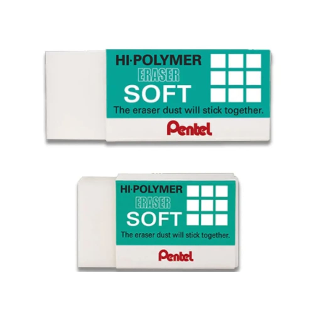 Borracha Pentel Hi-Polymer Eraser Soft - Pequena ou Grande