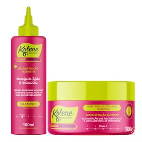 Kit Kolene Danos Extremos Reconstrução Nutritiva Shampoo + Manteiga Acidificante