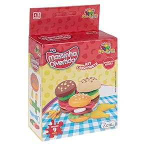 Massinha de Modelar Art Brinq Kit Lanchonete com 9 Peças