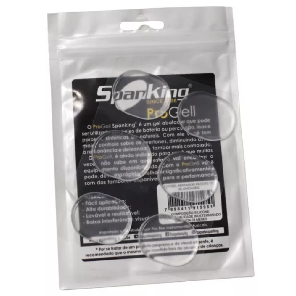 Gel Abafador Transparente Spanking P/ Bateria - 06 Unidades