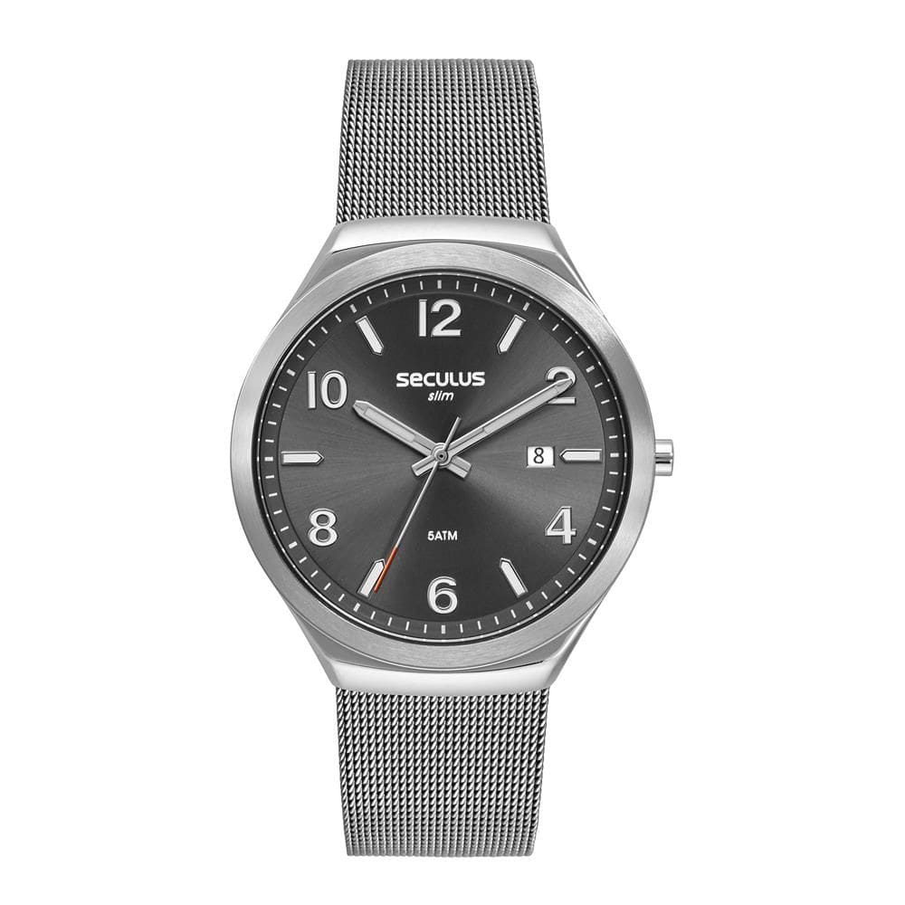Relógio Seculus Masculino Ref: 77288g0svna1 Slim Mesh Prateado