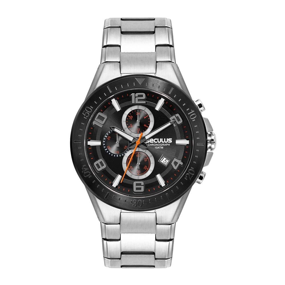 Relógio Seculus Masculino Ref: 44242gpsvca1 Cronógrafo Prateado