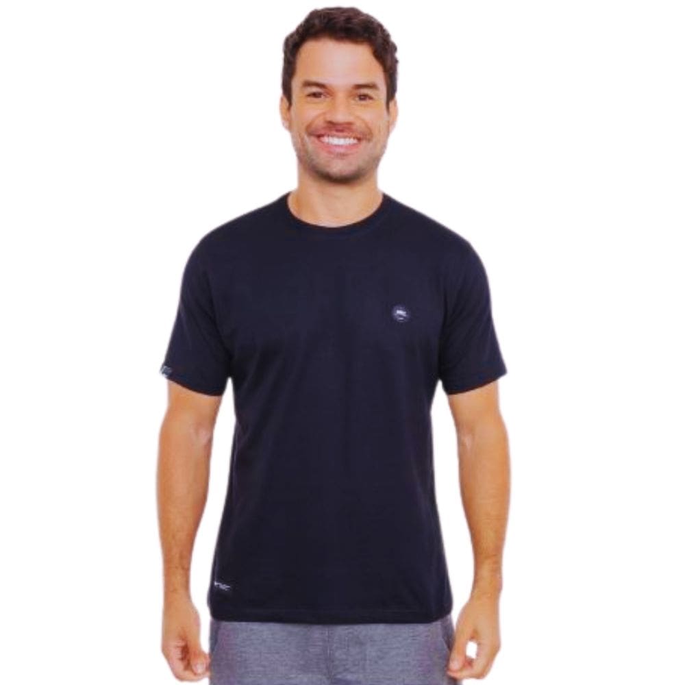 Camiseta Masculina HD Termo Redondo Básica Preta 8789ABR