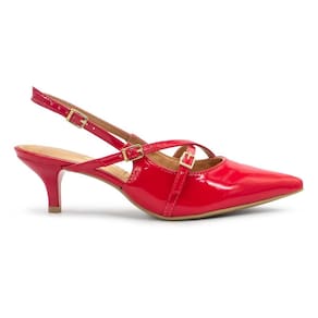 Scarpin Vizzano Feminino Slingback Tiras e Fivelas Salto Médio 1122