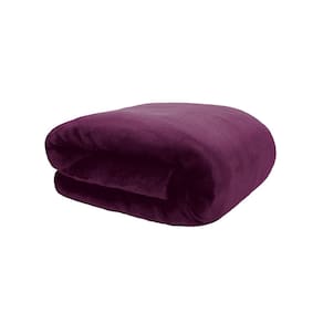 Cobertor Solteiro Neo Velour 150x220 Liso 300g/m² Beringela