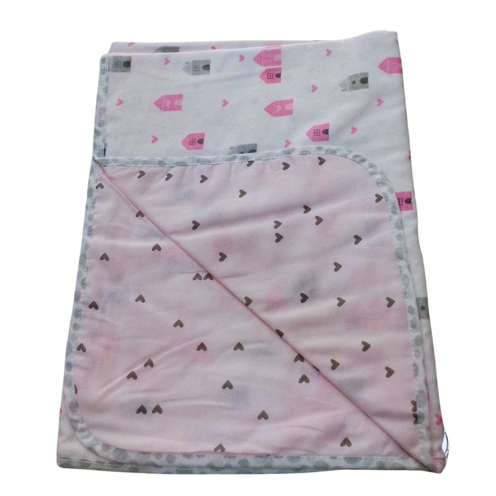 Manta Flanelada menina e menino Dupla Face Papi Rosa e Azul