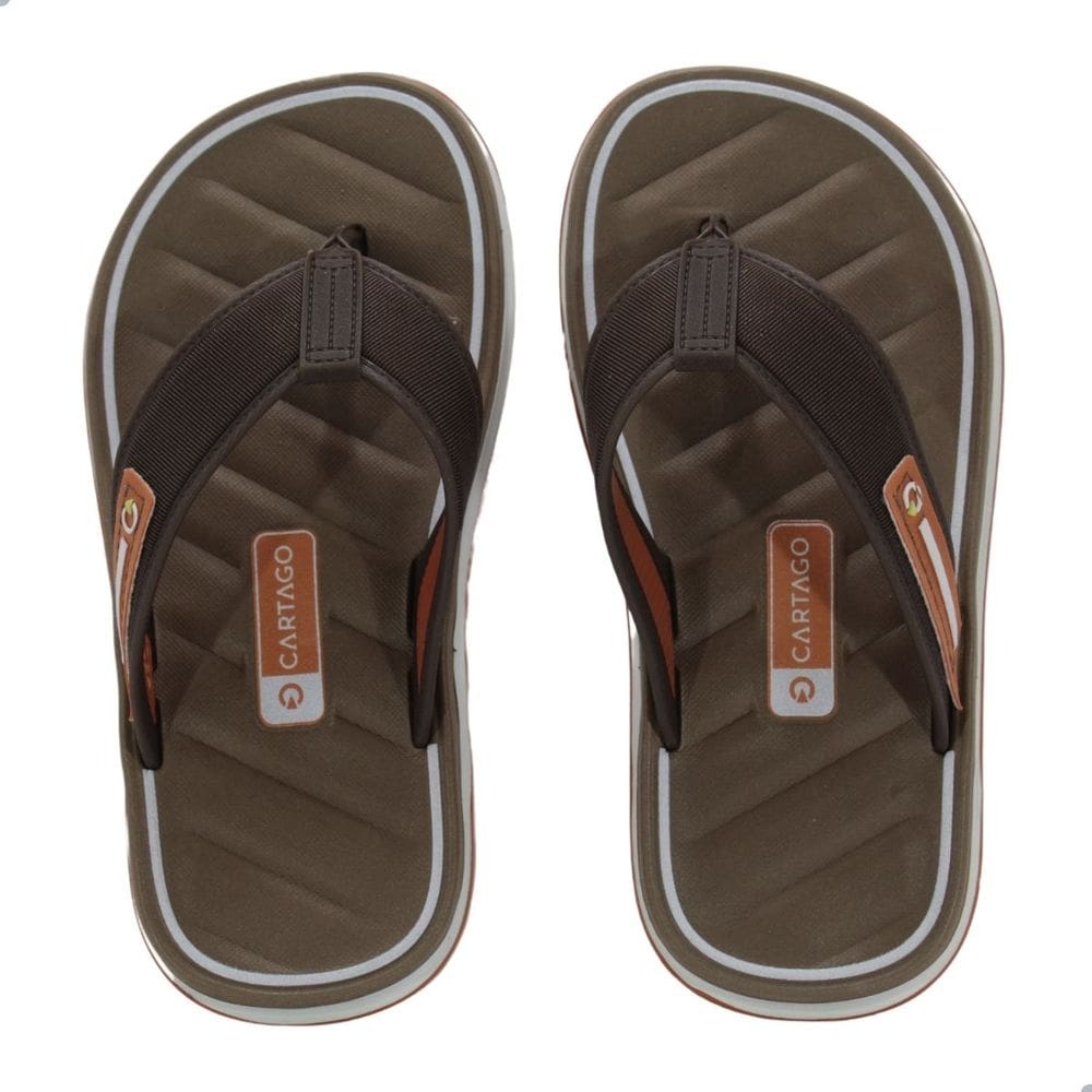 Chinelo Infantil Cartago Malaga Sport Branco/Marrom