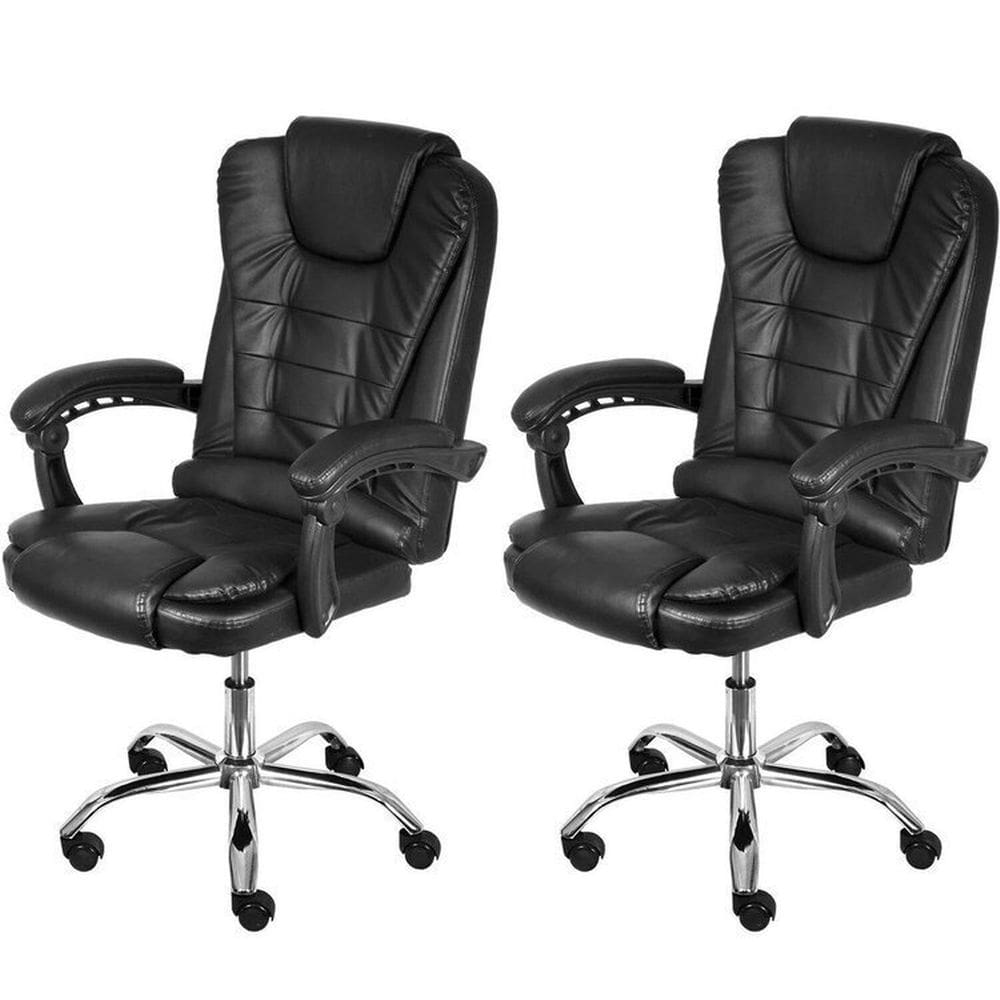 Kit 2 Cadeiras para Escritório Presidente Estofada Jacarta Preto