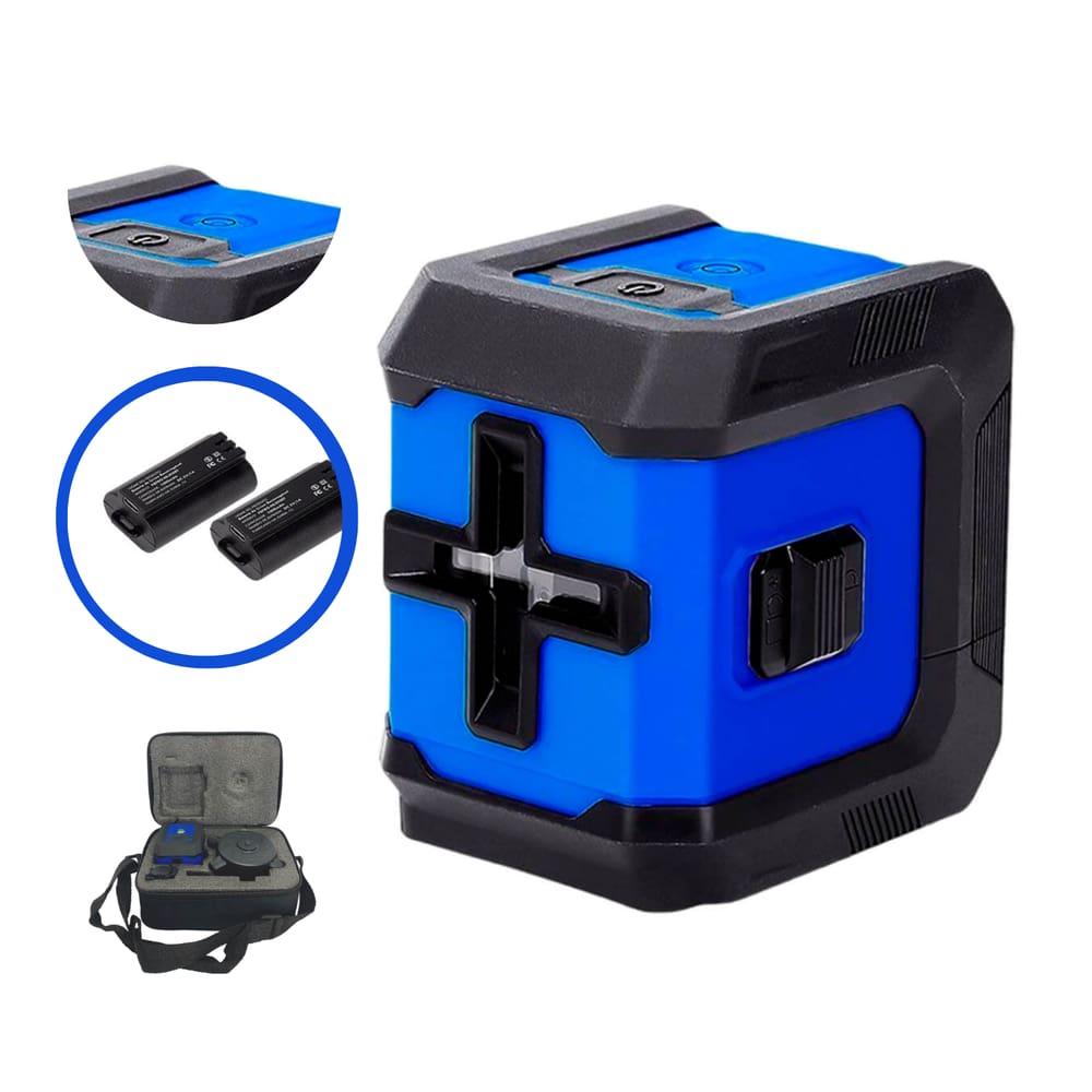 Nivel Laser 3D Autonivelante 2 Linhas Com Suporte Magnetico Recarregável Tripe 2 Baterias Alarme 2 Linhas Cruz