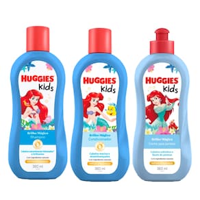 Shampoo e Condicionador + Creme para Pentear Huggies Brilho Mágico