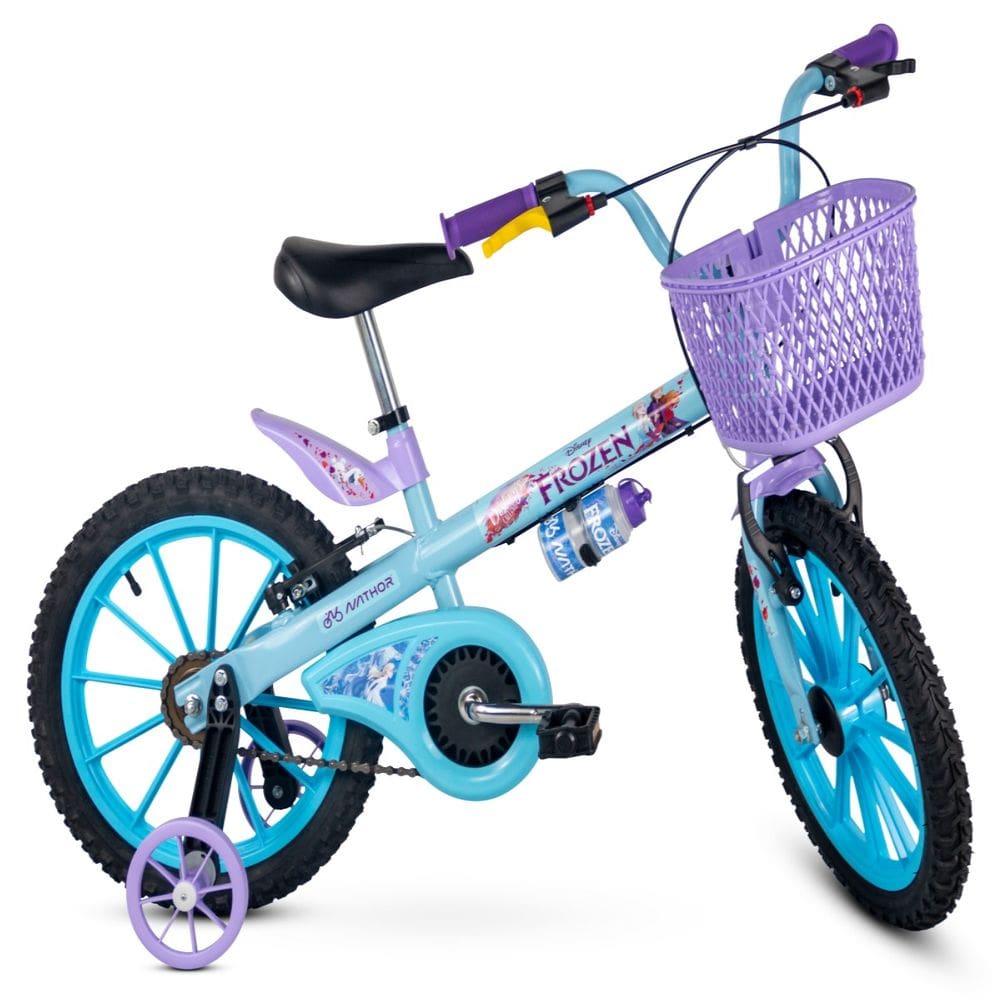 Bicicleta Infantil Frozen + 5 Anos Aro 16 Nathor Garrafinha