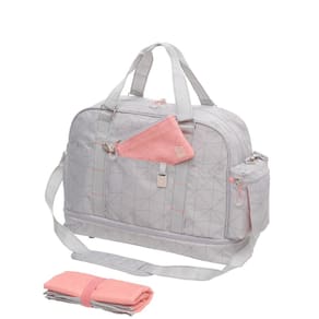 Mala Bolsa Maternidade Koii Bebê Menino Menina Tamanho Grande Cinza Reforçada Impermeável Bolso Térmico Luxo Premium