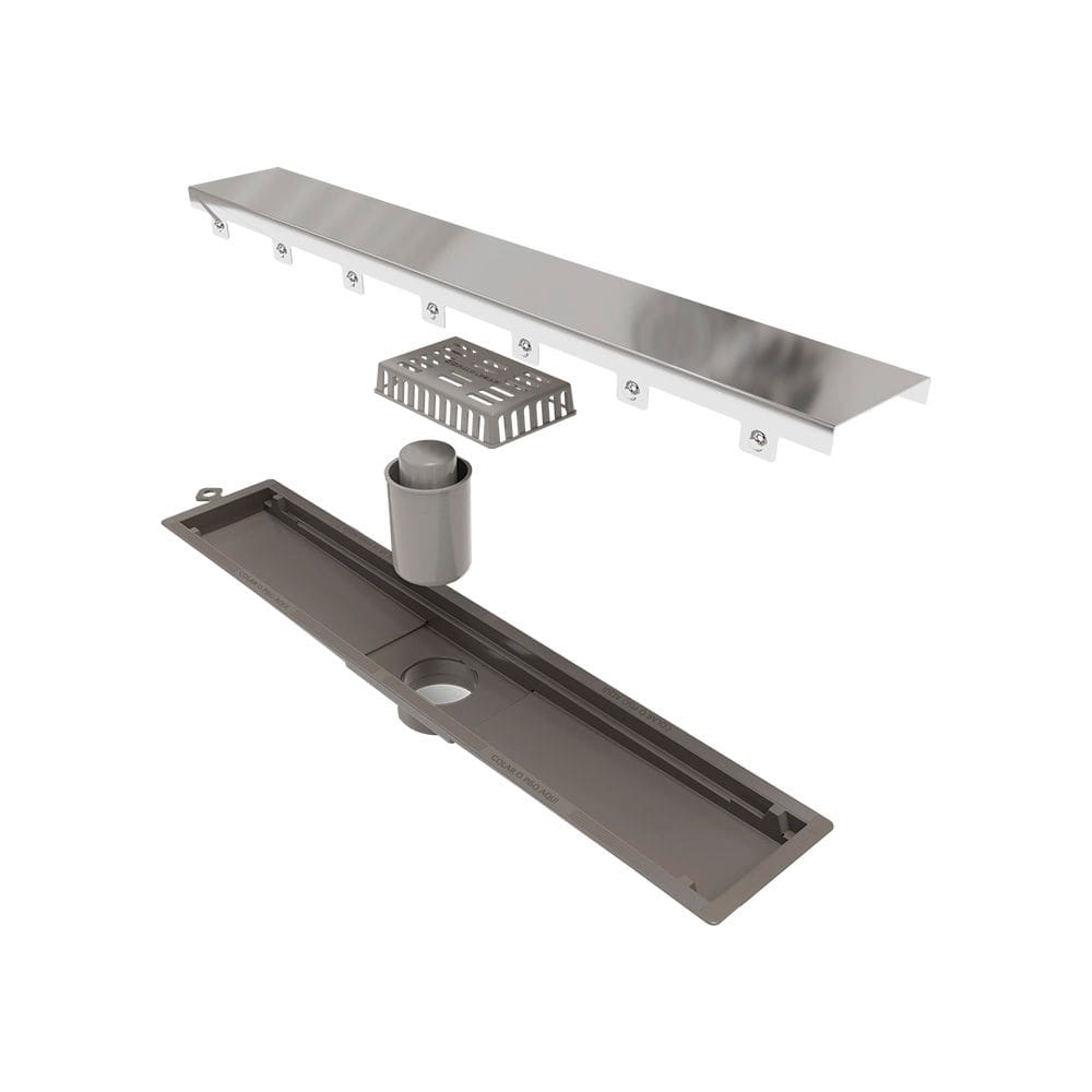 Ralo Linear Novii Sifonado 8892 50cm Saída Central com Tampa Inox Polida