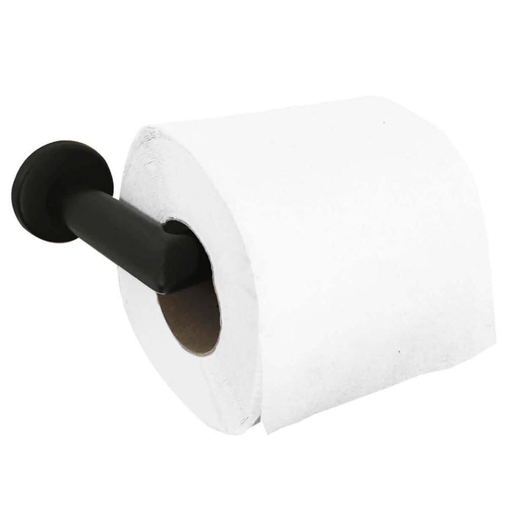 Papeleira Suporte Porta Papel Higiênico Aço Inox Preto Banheiro Lavabo Hortência
