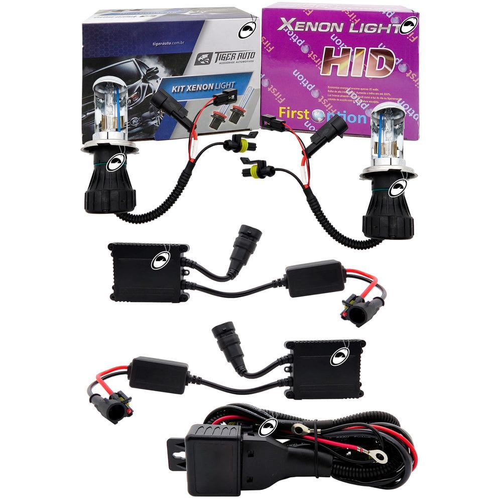 Kit Xenon H4 Bi-Xenon 8000K Com Reator Digital HID